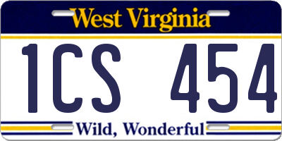 WV license plate 1CS454