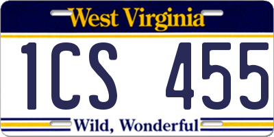 WV license plate 1CS455