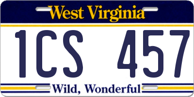 WV license plate 1CS457