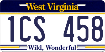 WV license plate 1CS458