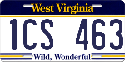 WV license plate 1CS463
