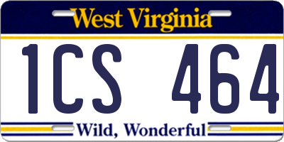 WV license plate 1CS464