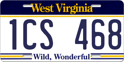 WV license plate 1CS468