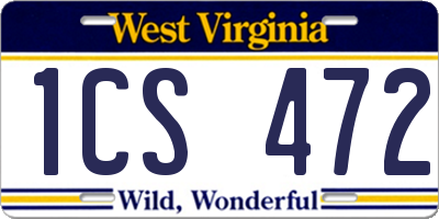 WV license plate 1CS472