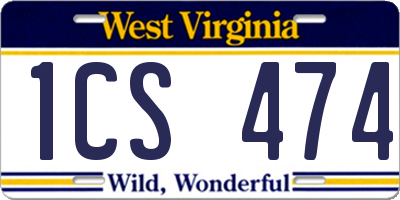 WV license plate 1CS474