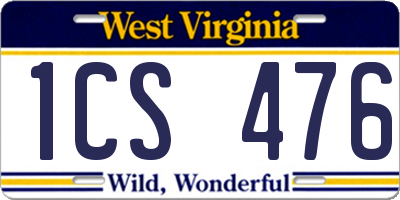WV license plate 1CS476