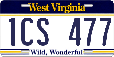 WV license plate 1CS477