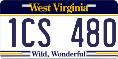 WV license plate 1CS480