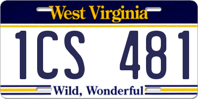 WV license plate 1CS481