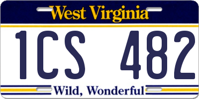 WV license plate 1CS482