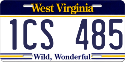 WV license plate 1CS485