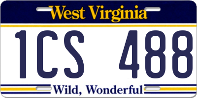 WV license plate 1CS488