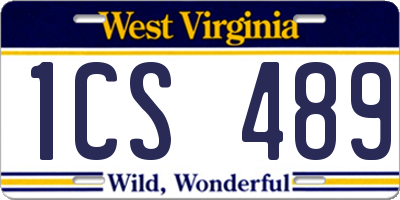 WV license plate 1CS489