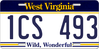 WV license plate 1CS493