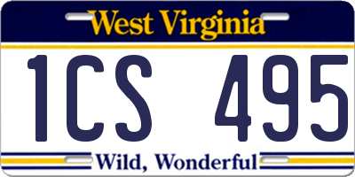WV license plate 1CS495
