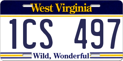 WV license plate 1CS497