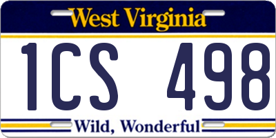 WV license plate 1CS498