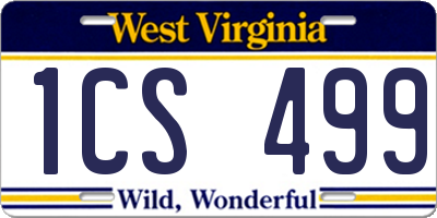 WV license plate 1CS499