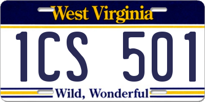 WV license plate 1CS501