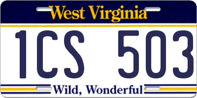 WV license plate 1CS503