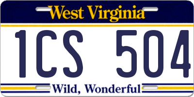 WV license plate 1CS504