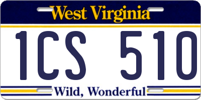 WV license plate 1CS510