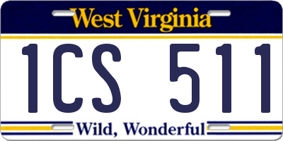 WV license plate 1CS511