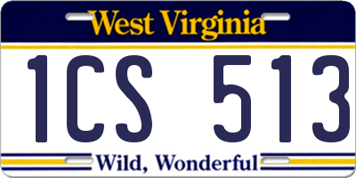 WV license plate 1CS513