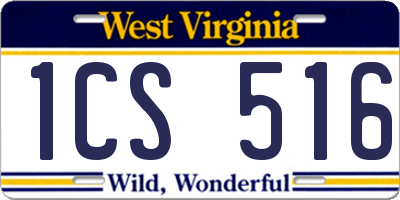 WV license plate 1CS516