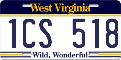 WV license plate 1CS518