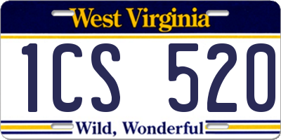WV license plate 1CS520