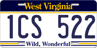 WV license plate 1CS522