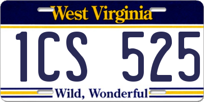 WV license plate 1CS525
