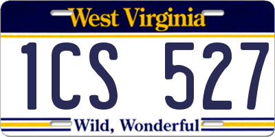 WV license plate 1CS527