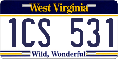 WV license plate 1CS531