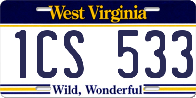 WV license plate 1CS533