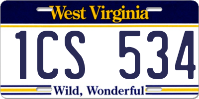 WV license plate 1CS534