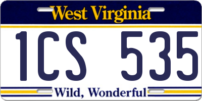 WV license plate 1CS535