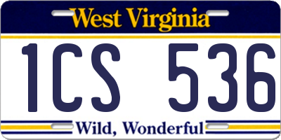 WV license plate 1CS536