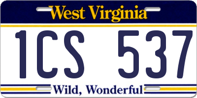 WV license plate 1CS537
