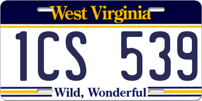 WV license plate 1CS539
