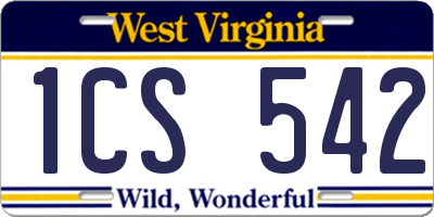 WV license plate 1CS542