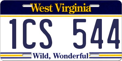 WV license plate 1CS544