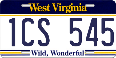 WV license plate 1CS545