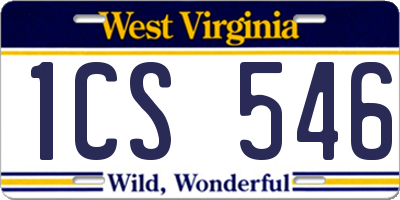 WV license plate 1CS546