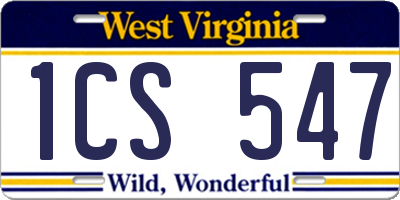 WV license plate 1CS547