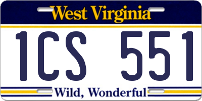 WV license plate 1CS551