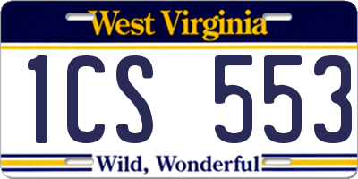 WV license plate 1CS553