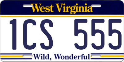 WV license plate 1CS555