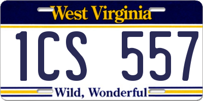 WV license plate 1CS557